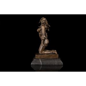 送料無料大型ブロンズ像 裸少女 45.5cm Milo大名品 インテリア家具