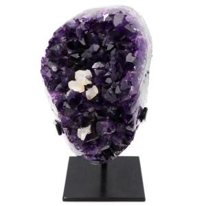 GOLD STONE アメジスト 笑口 丸玉 直径39mm 65g 台座付き ジオード 1点