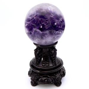 GOLD STONE アメジスト 笑口 丸玉 直径39mm 65g 台座付き ジオード 1点