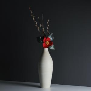 茶道具 花入 置用 信楽焼 耳付 上田光春作 古来窯 置き花入 置花入