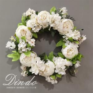 送料無料 玄関 リース ドライフラワー [ピンクローズハート 4927-B