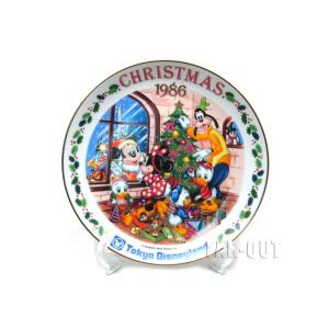 グーフィー ソリを引く クリスマスプレート 絵皿 1980年 Schmid社