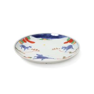 有田焼 メイン皿 天啓赤絵群馬図7寸丸皿 【福珠窯（有田焼窯元