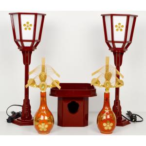 山水掛軸 尺八立 『水墨山水』箕輪 翠香（みのわ すいか）画伯 京緞子