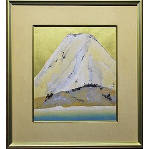 奥村土牛 「 精進湖 」 岩絵具方式 高級複製画 日本画 版画 富士山