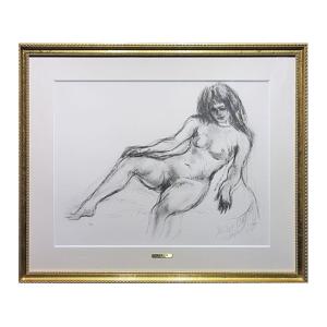 梅原龍三郎 座る裸婦 (117/175) 版画 絵画 リトグラフ 有名画家 中古