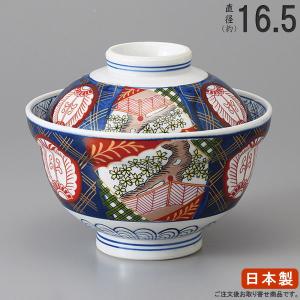 日本製 錦ボタン 蓋付き 丼ぶり 5.0 美濃焼 国産 業務用 和食器 陶器