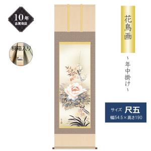 掛け軸 掛軸 花鳥画 年中掛け 季節飾り 四君子 尺五 田中広遠 四季掛け