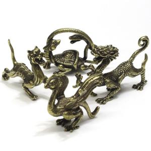 玄武 置物 銅製 四神獣 亀 蛇 四神相応 青龍 朱雀 白虎 霊獣 風水 開運