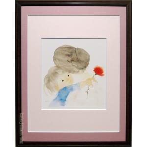 いわさきちひろ 絵画 ぶどうを持つ少女 アートポスター 送料無料