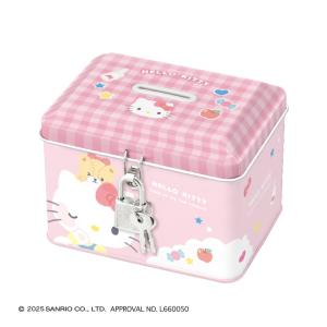 CRUX（クラックス） ハローキティ カギ付き缶バンク 貯金箱 むぎゅっと