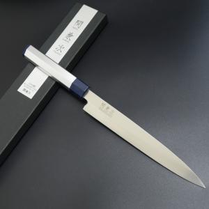 安来鋼青紙二号 黒打槌目 刺身 さしみ用柳刃包丁 240mm : どうぐ屋