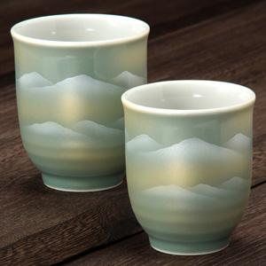 京焼 清水焼 菊彫祥瑞夫婦湯呑 壹楽 : 松韻堂 Yahoo!店 - 通販 - Yahoo