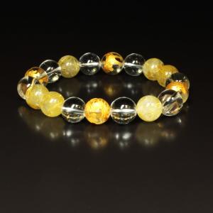 相性抜群の組み合わせ 太陽放射ルチル タイガーアイ 天然石 ネックレス