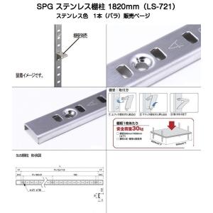 SPG ステンレス棚柱 LS-721 1箱(40本)販売（L=1820mm・SUS430製