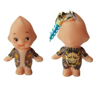 キユーピー 刺青キューピーストラップ/表鯉/裏不動明王 : 名入れ