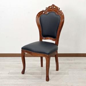 サルタレッリ フローレンス ダイニングチェア ブラックレザー 合皮