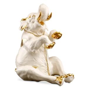 陶器 動物 ライオン 置物 イタリア製 獅子 完成品 ヨーロピアン