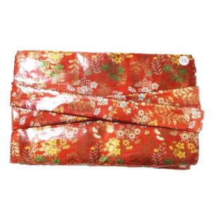 ◇錦ゆたん [赤色 花柄 竹] 十三絃用 油単 琴用 箏用 琴カバー 覆い