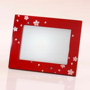 山田平安堂 写真立て/フォトスタンド（大） 菊桜 フォトフレーム/漆