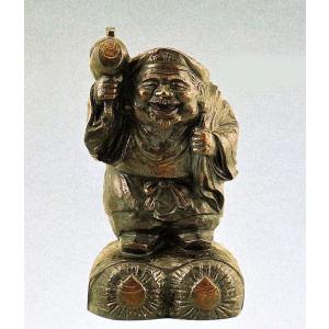 高岡銅器／布袋様の置物 軍配布袋18号 越井栄山作品／送料無料 : 檜屋