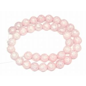 g3-1624 12mm サーモンピンク クラック水晶 爆裂水晶 1連38cm 通し針