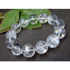 天然石 パワーストーン 31471F 虹入り 15mm〜16mm AA クラック水晶