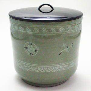 茶道具 水指 瀬戸一重口 加藤錦雄作 長谷窯 木箱入 茶道 : 茶道具