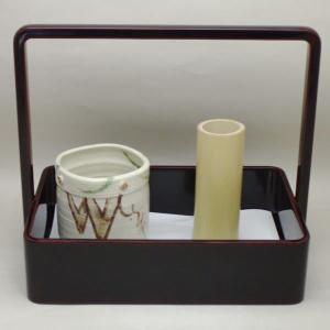 茶道具 煙草盆 莨盆 手付煙草盆 春慶塗 瓢透し 春次作 春慶塗り 瓢