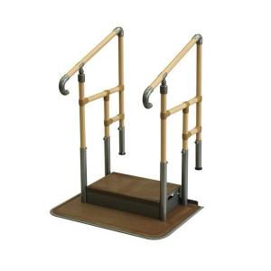 矢崎化工) あがりかまち用たちあっぷ ステップ台付 両手すり CKE-01 MB