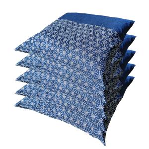 座布団カバー 55 59 3枚組 しじら麻 ブルー 約 55×59 cm 日本製