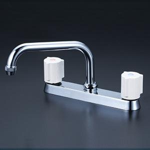 KVK KM8GN KVK 2ハンドル混合栓（取付ピッチ204mm）200mmパイプ付 : 住