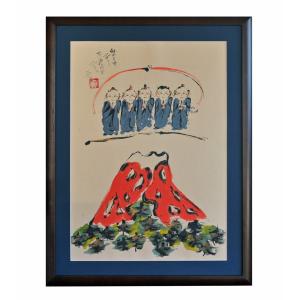 徳永貞一「尊き宝」日本画（墨彩画）【1点物】作品番号4 : 酒・食品