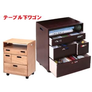 勇峰工芸（新） ナラ材 木製 ワゴン引出付 北海道手作り家具 : 湧和