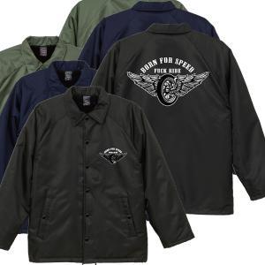 BORN FOR SPEED モンキー×ホイール ボア付きコーチジャケット バイカー
