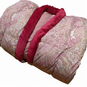 手造り大判かいまき布団 ブルー 日本製 どてら 夜着 掻巻 掛けふとん