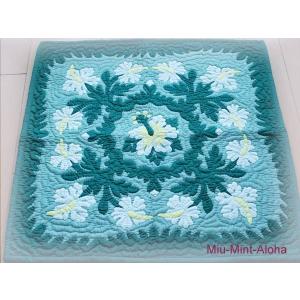 ハワイアンキルトタペストリー/壁掛け/ネイビーハイビスカス : Moana