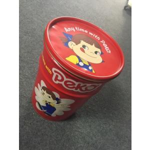 不二家（FUJIYA） ◎不二家ペコちゃん ブリキ缶 赤色 トランクブリキ