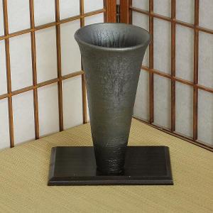 1点物 花器 黒 マット 青 ガラス 掛分 細 生花 立花 池坊 生け花 数量