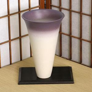 1点物 花器 黒 マット 青 ガラス 掛分 細 生花 立花 池坊 生け花 数量