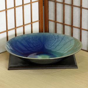 信楽焼 水盤 花器 11号 万年青 丸 陶器 池坊 嵯峨御流 生け花 華道用