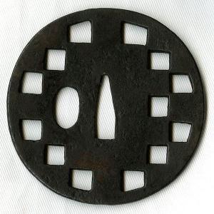 刀装具 f-32 縁頭 花と蝶の図 赤銅地金象嵌 鍔・刀装具 : 日本刀販売の