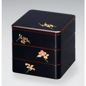 重箱 越前漆器 牡丹彫 漆塗り 三段重箱 19.9cm : おいしい