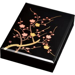 文箱 書類入れ 書類箱 A4対応 文庫 板蓋 夜桜 溜塗り 11.0 会津漆器