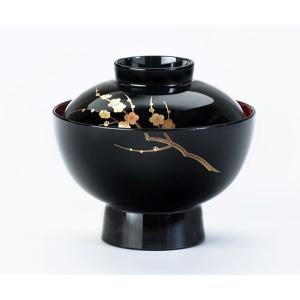 雑煮椀 煮物椀 黒内朱塗り 古典のし 会津漆器 お好み椀 蓋付き 会津