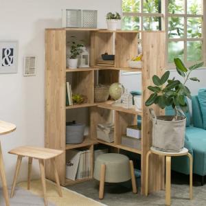 オープンシェルフ 本棚 3×3 天然木 木製 無垢材 シンプル ラック 収納