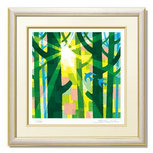 武者小路実篤 色紙 花も実も / 花も実もある この世哉 額（白、金、銀