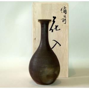 備前焼 四方筒花入（桟切)| おしゃれ ギフト プレゼント 陶器 陶磁器