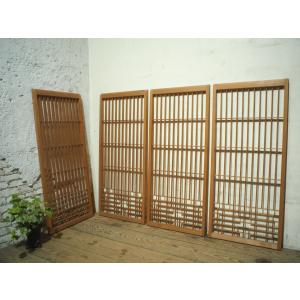 タQ0087◇(2)【H177cm×W67cm】×4枚◇ガラス入り◇昭和レトロな障子戸