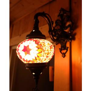 トルコ雑貨 吊り下げ トルコモザイクランプ 綺麗い エキゾチック LED